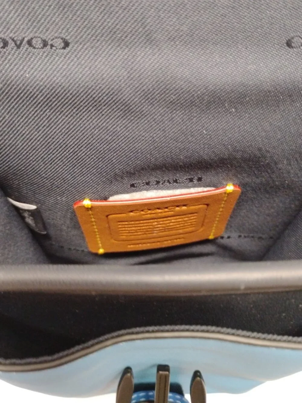 Coach Charter North/South Crossbody C6692 Blue and Black Leather